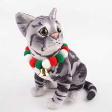 1 pièce Collier de Noël pour Animaux de Compagnie avec Cloche, Matériau en Peluche Pompon, Accessoire Mignon de Vacances pour Chiens et Chats, Décoration de Noël, Costume d'Animal de Compagnie, Accessoire Photo de Petit Animal de Compagnie, Meilleurs Cadeaux