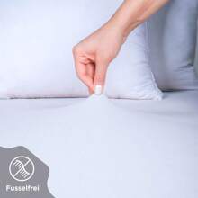 Nordqueen Fitted Sheet, 100% Cotton, Fitted Sheet, Jersey Sheet, Suitable For Mattresses Up To 25 Cm High, Made In Turkey. - trắng - Xem 3