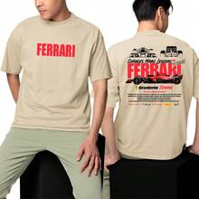 T-Shirt Unisex Printed Cotton Shirt Ferrari Print - Màu be - Xem 1