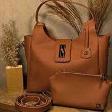 Seraphine Women's Bag, Premium Line, Luxurious, Elegant, Dinner, Work, Satin Lining, Crossbody Strap. Gaby Show - 駝色 - 查看 2
