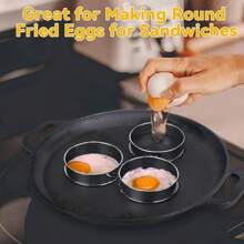 2 件/6 件不锈钢圆形英式松饼/吐司/蛋糕/蛋圈模具套装，多用途厨房汉堡/煎饼模具 - 銀色 - 查看 8