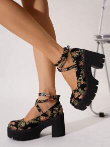 Women Comfortable Anti-Slip Casual Black Platform Thick Bottom Loafers, Suitable For All Seasons,Y2k Style - Black - View 6