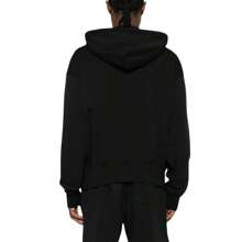Acne Studios Small Face Logo Patch Zip-Up Hoodie Black