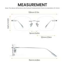 Cyxus Titanium Blue Light Glasses Men's Frameless Frameless Glasses Computer Glasses Anti-UV Glasses - 銀色 - 查看 6