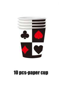 68Pcs Poker Theme Disposable Paper Plates Set, 7/9 Inch Dinnerware With Cups Napkins, Compostable , Perfect For Parties, BBQ, Picnic, Camping, Birthdays, Clubs & Restaurants - Multicolor - View 10