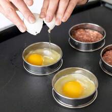 2 件/6 件/12 件不锈钢英式松饼圈、圆形蛋糕饼干鸡蛋汉堡烘焙模具 - 銀色 - 查看 4