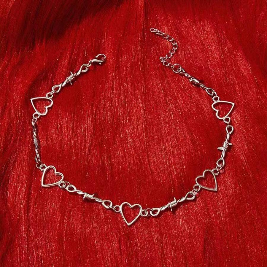 Vòng cổ đinh phong cách Punk Châu Âu, Vòng cổ choker tối giản thời trang Hipster dành cho nam - Bạc - Xem 1