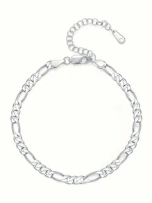 925 Sterling Silver Unisex Anklet Gift For Both Men Women Bracelet Anklet Dual-Use Neutral Style - Silver - View 3
