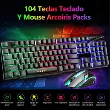 Kit Teclado Mouse Game Profesional Alfombrilla De Ratón Usb - Negro - Ver 6