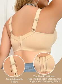 Áo ngực nữ cỡ lớn không đường may màu be MIMILEMON, kiểu dáng tối giản, dây đeo rộng, thoải mái nâng đỡ. - Màu be - Xem 5