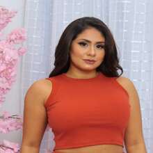 Ribbed Blouse - A Wild Card - Màu Cam cháy - Xem 2