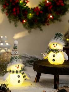 1PC Đồ trang trí Giáng sinh, Đồ trang trí không khí Giáng sinh, Đồ trang trí người tuyết mùa đông, Mũ len xanh Giáng sinh có đèn trang trí Quà tặng tốt nhất - Nhiều màu - Xem 9
