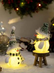 1PC Đồ trang trí Giáng sinh, Đồ trang trí không khí Giáng sinh, Đồ trang trí người tuyết mùa đông, Mũ len xanh Giáng sinh có đèn trang trí Quà tặng tốt nhất - Nhiều màu - Xem 4