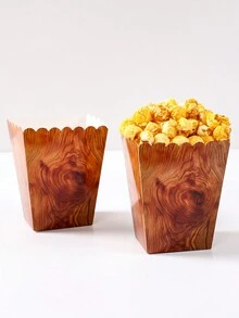 10 hộp đựng bỏng ngô vân gỗ, hộp đựng bỏng ngô theo chủ đề tiệc sinh nhật, đám cưới, lễ hội, hộp quà tặng. - Nhiều màu - Xem 3