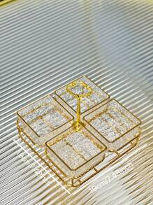 1 Set Piatto da spuntino con 1 Set supporto, per riporre spuntino, caramelle, biscotti, da cucina, regalo di Natale