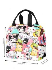 Sanrio Bolsa de lápices impresa en 3D para estudiantes de primaria y secundaria, de estilo anime kawaii y de dibujos animados, para niños y niñas, como regalo para artículos pequeños como lápiz labial, cepillo, cuidado de la piel, teléfono móvil, monedas, para uso en el hogar, regalos, vacaciones y festivales como Halloween y Navidad, de uso multifuncional.