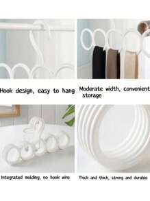 1pc 5-Slot Scarf Organizer - Multipurpose Plastic Tie, Scarf, Shawl Rack, Space Saving Closet Hanger, 12.79" X 6.1"