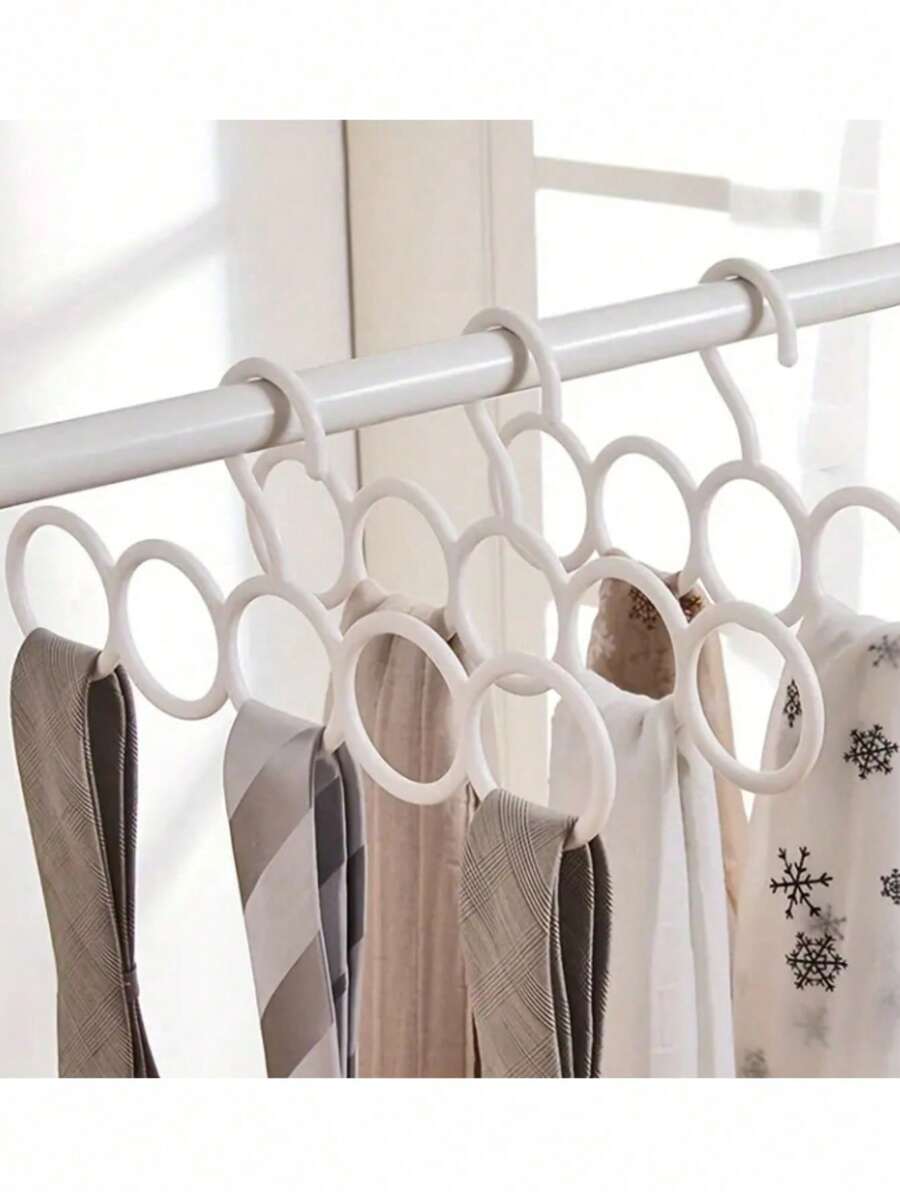 1pc 5-Slot Scarf Organizer - Multipurpose Plastic Tie, Scarf, Shawl Rack, Space Saving Closet Hanger, 12.79" X 6.1"