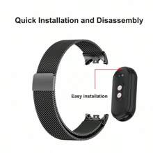 Pulseira de Malha Milanesa Compatível com Xiaomi Mi Band 9/8, Pulseira de Relógio de Metal Magnética em Aço Inoxidável para Substituição da Pulseira Mi Band 8/9