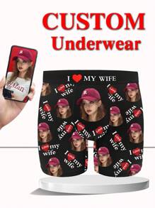 Custom Face Boxers For Men, Personalized Photo Underwear, Custom Face Boxer Briefs, Personalized Boxers For Husband, Custom Face Underwear, Custom Funny Faces Boxers Briefs, Anniversary Gift, Valentine Gift, Birthday Gift, Wedding Gift, Best Friend Gift, Gift For Boyfriend, Gift For Husband, Gift For Him, 1pc,Easy Comfort,Underwear & Sleepwear,Customized Men Underwear