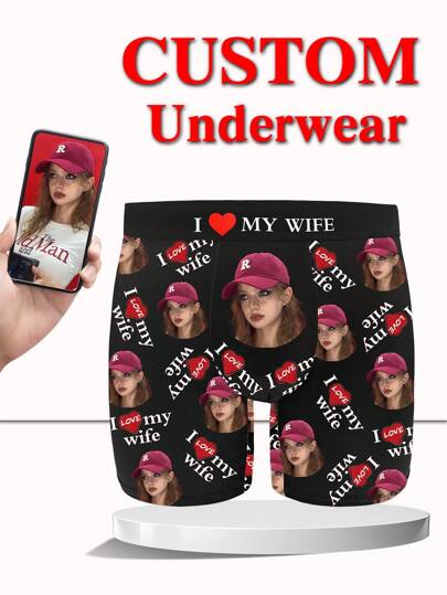 Custom Face Boxers For Men, Personalized Photo Underwear, Custom Face Boxer Briefs, Personalized Boxers For Husband, Custom Face Underwear, Custom Funny Faces Boxers Briefs, Anniversary Gift, Valentine Gift, Birthday Gift, Wedding Gift, Best Friend Gift, Gift For Boyfriend, Gift For Husband, Gift For Him, 1pc,Easy Comfort,Underwear & Sleepwear,Customized Men Underwear
