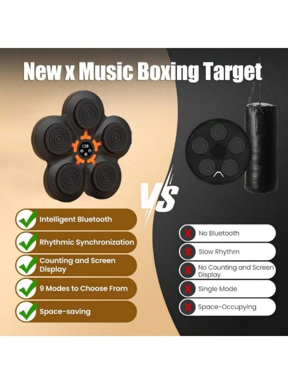 Music Boxing Machine With Boxing Gloves, Wall Mounted Smart Bluetooth