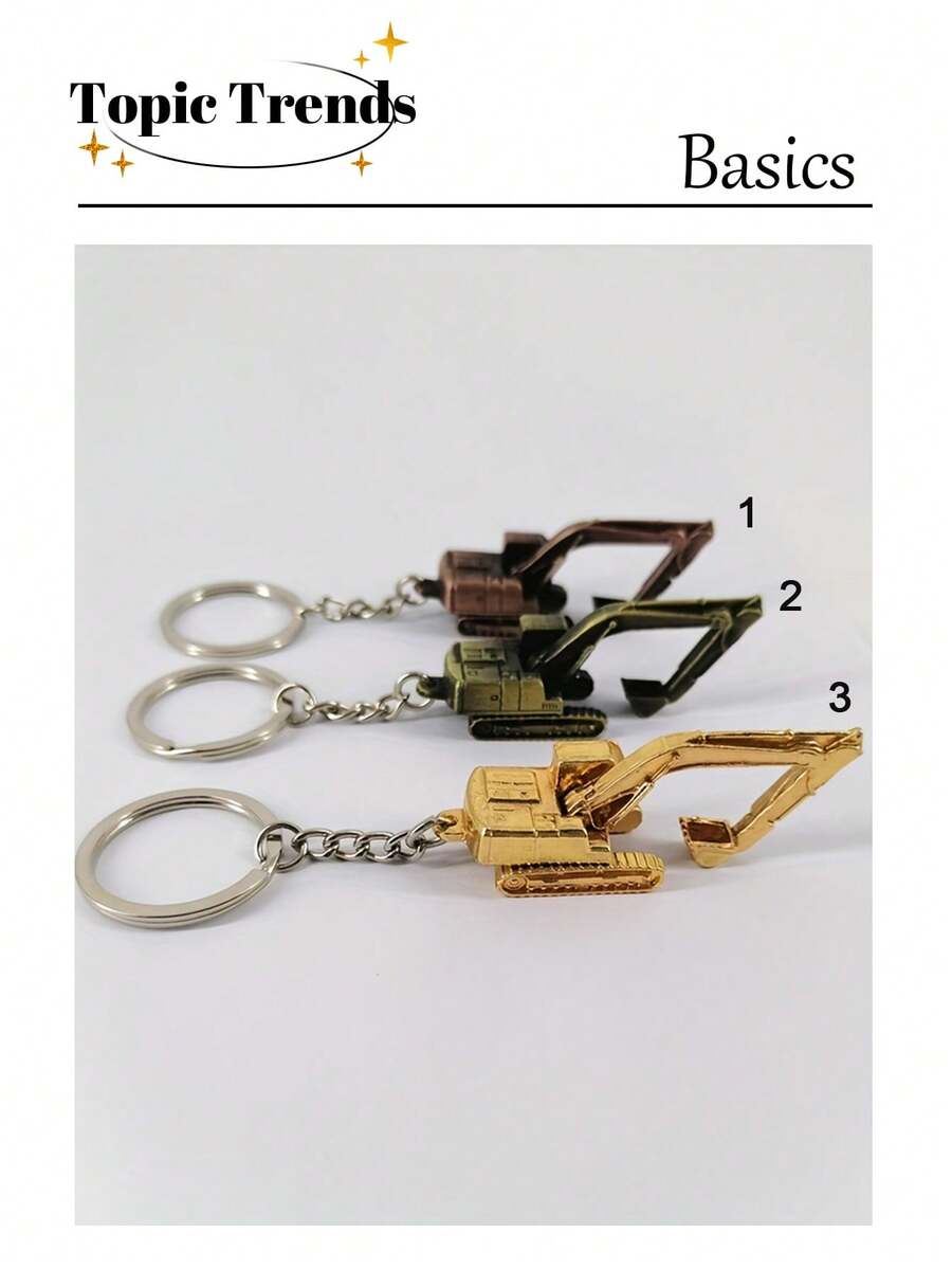 3D 挖掘机钥匙扣吊坠、汽车包装饰饰品配件礼品、创意钥匙扣、包挂配件、钥匙、汽车钥匙扣、简约时尚礼物、送给家人和朋友的礼物、时尚设计情侣礼物、有趣的礼物 - 彩色 - 查看 1