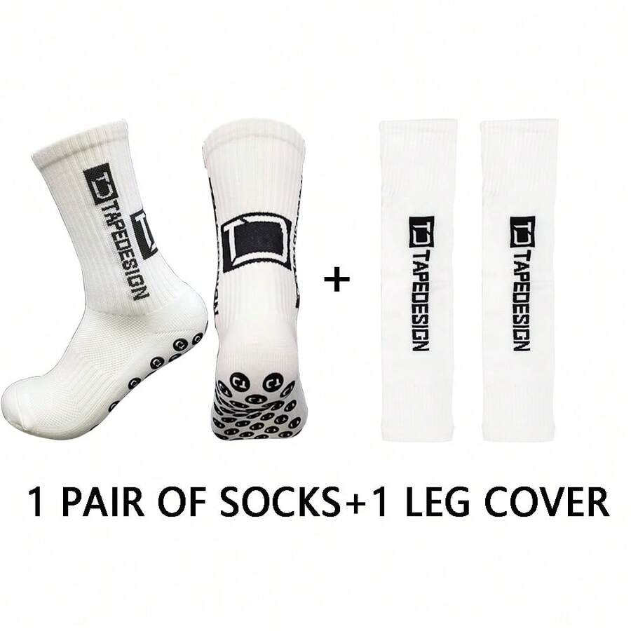 2 đôi tất thể thao chất lượng cao, 1 đôi tất bảo vệ chân ngoài trời cho nam và nữ khi chơi bóng đá và 1 đôi tất thể thao chống trượt khi chơi bóng đá, quần vợt và bóng rổ có đế cao su chấm bi