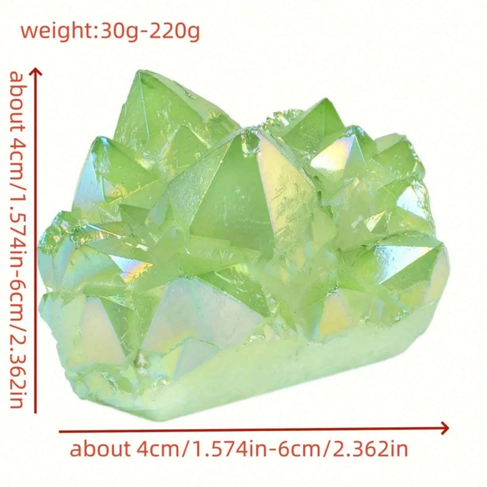 Natural Light Green Aura Titanium Crystal Quartz Cluster Rough