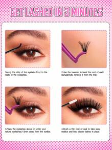 120PCS Dramatic C-Curl 8-16MM Mix DIY Lash Extension Kit Set DIY Bottom Lashes Eyelashes Book Big Volume Soft Individual Cluster Lashes Create A Fluffy Natural Wispy Y2k Butterfly Elements Pink Base Card Look At Home Long Lasting DIY Lashes Glue ,DIY Glue Remover,DIY Lashes Tweezers (Bottom LashesD) Lash Clusters Kit,Lashes,Eyelashes,Fake Lashes - Black - View 10