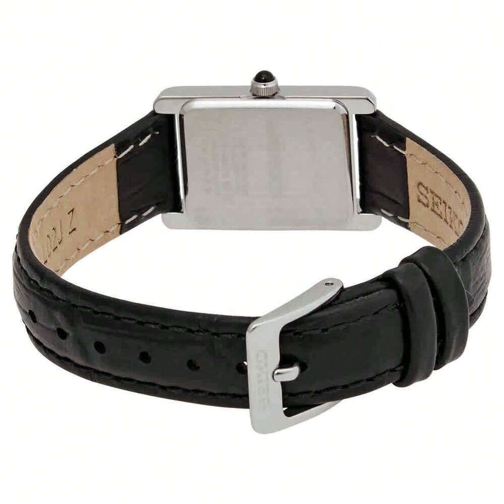 Seiko Quartz White Dial Black Leather Ladies Watch SWR053 SHEIN USA