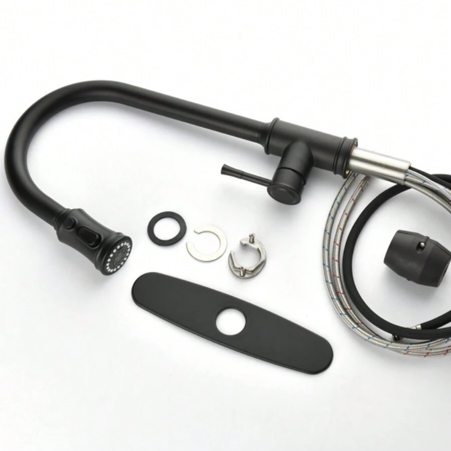 Single Handle High Arc Pull Out Kitchen Faucet,Single Level Stainless