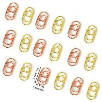 40 个星形回形针，适用于学校办公室的简约星形金属回形针，适用于学校办公环境的简约星形金属回形针