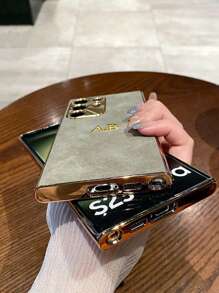 Funda personalizada compatible con Samsung Galaxy S25 S24 S23 S22 Ultra S25 S24 S23 S22 Plus con grabado de nombre, protección de cámara y marco de metal con chapado de lujo, compatible con iPhone 16 15 14 13 12 11 Pro Max, en diferentes estilos como elegante, colorido, vintage, lindo, minimalista, divertido, personalizada, única, ideal como regalo para él, ella, novio, novia, familia, amigos, abuelos, pareja, aniversarios, cumpleaños