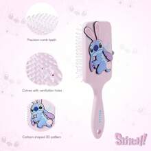 Miniso Lilo And Stitch Square Massage Air Bag Comb Achieve High Crown Top Fluffy Hairstyle Painless Hairdressing Combing (Pink) - Pink - View 3