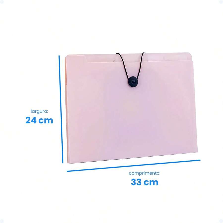 Pasta Para Documentos A4 Com Divisórias Sanfonada Organizadora Porta