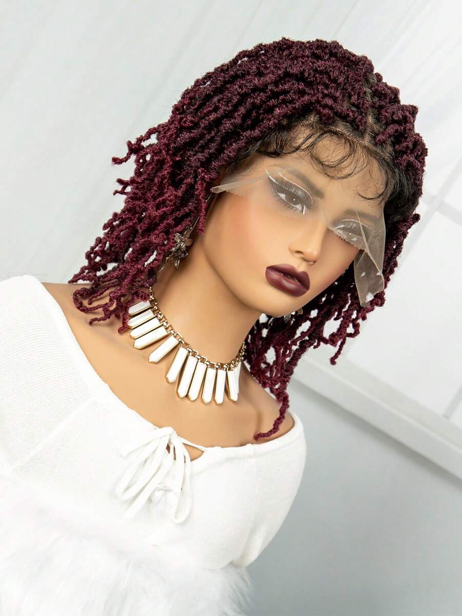 Short Bob Dreadlocks Square Knotless Braided Wigs Locs Crochet Natural