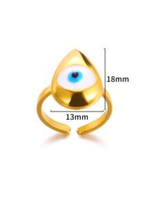 Bộ trang sức Blue Devil's Eye, Dây chuyền thép không gỉ màu vàng, Nhẫn, Hoa tai không phai, Bộ trang sức thời trang tinh tế, Quà tặng thời trang cho phụ nữ, Quà tặng Giáng sinh cho nam giới - Vàng - Xem 23