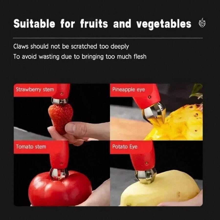 1pc Stainless Steel Pineapple Strawberry Stem Removal, Tomato Leaf