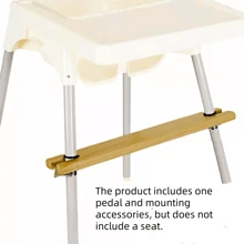 1 pièce Repose-pieds en bambou pour chaise haute avec sangles réglables - Repose-pieds en bois convenant pour une utilisation avec les accessoires de chaise haute Antilop