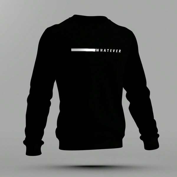 Moletom Gola Redonda " Whatever " Em Alta Qualidade e Conforto Flanelado Tecido Premium
