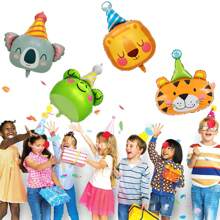 Verschiedene Größen von Tierlufballons, Faultiere, Löwen, Frösche und Bären, geeignet zur Dekoration verschiedener Anlässe wie Geburtstagsfeiern, Versammlungen und Hochzeiten