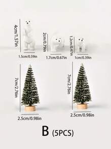 5pcs/6pcs/10pcs Mini Polar Bear Decorative Statues Miniature Polar Bear Statues Christmas Tree Decorations Suitable For Snow Scenery Creative Arctic Animal Decoration Holiday Decoration Craft Accessories Indoor And Outdoor Display Home Decor Christmas Decorations Room Decor