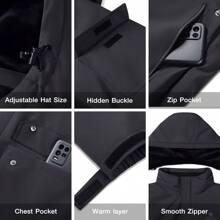 CAMEL CROWN Men's Ski Jacket Winter Warm Snow Coat Waterproof Windbreaker Hooded Work Outerwear Snowboarding Jackets