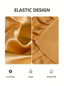 1pc Satin Bed Skirt, Bedding, Solid Color Skin-Friendly Breathable Bed Skirt, Luxurious Soft Ruffled Silk Bedskirt Without Pillowcase, Wrap Around Dust Ruffle, Fit Twin Full Queen King Size Bed, Machine Washable, Ideal Easter Gift, For Mother's Day Gift, Perfect Holiday Gift,