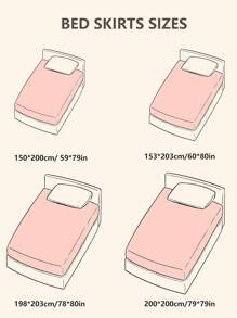 1pc Satin Bed Skirt, Bedding, Solid Color Skin-Friendly Breathable Bed Skirt, Luxurious Soft Ruffled Silk Bedskirt Without Pillowcase, Wrap Around Dust Ruffle, Fit Twin Full Queen King Size Bed, Machine Washable, Ideal Easter Gift, For Mother's Day Gift, Perfect Holiday Gift,