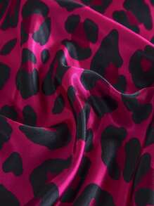 2pcs Red Leopard Print Pillow Cases, Soft Smooth Comfy Silky Like Satin Pillowcase, Envelope Closure Gifts For Double Bed