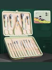 多色高端多用途不锈钢指甲刀掏耳勺便捷家用美甲工具套装耳垢清除耳朵清洁工具套装家用多功能指甲刀套装旅行美容套装日常户外旅行酒店礼品包包收纳盒收纳动漫卡通风格 - 彩色 - 查看 18