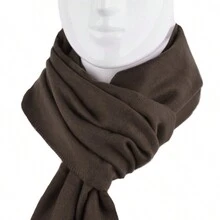 Soft Cashmere Feel Scarf - Classic Solid Scarves For Men And Women - 棕色 - 查看 4