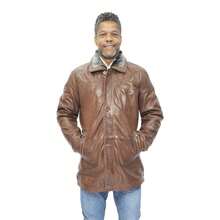 Mens Leather Trench Coat-Aleppo - 譚 - 查看 5